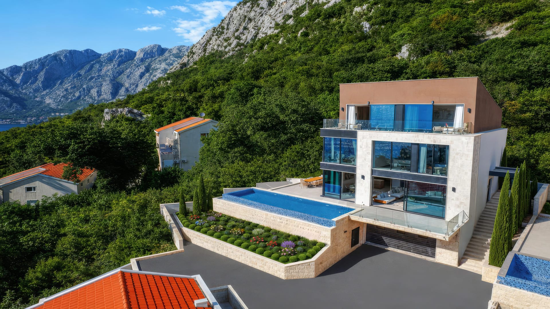 Contemporary Villa with Swimming Pool, Kotor, Dobrota — photo 1 of 28